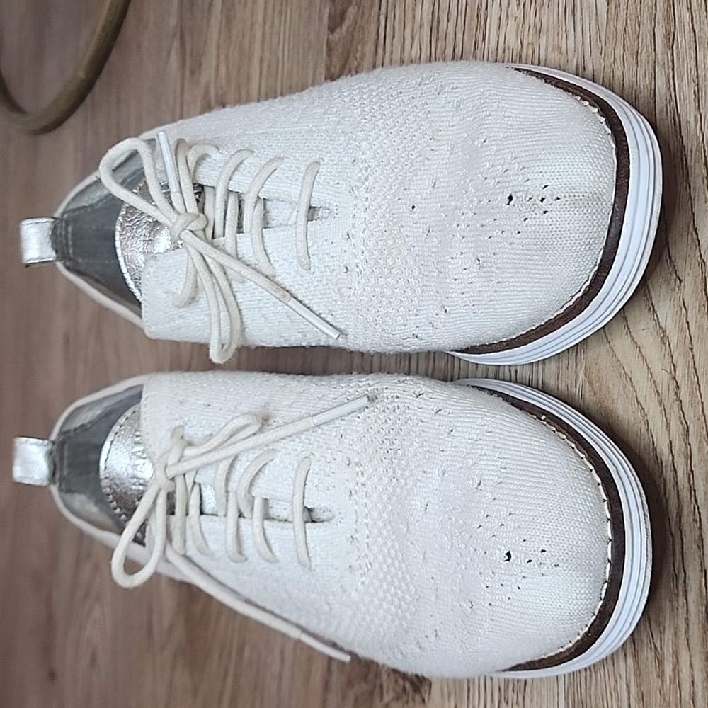Cole Haan Grand Womens Stitchlite Wingtip Oxford Almond Toe White Tennis Shoe - Picture 2 of 9